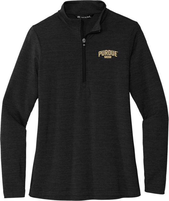 Purdue TravisMathew Womens Crestview 1/4 Zip Arched Purdue Mom - ONLINE ONLY