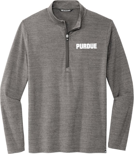 Purdue Travis Mathew Crestview 1/4 Zip Pullover Purdue Athletic Wordmark