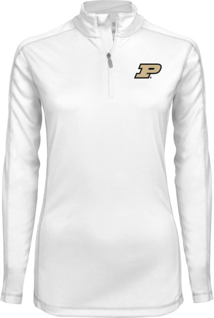 Purdue Womens Syntrel Interlock 1/4 Zip Primary Athletic Mark