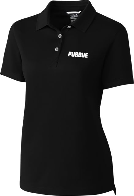Purdue Womens CandB Advantage Polo Purdue Athletic Wordmark