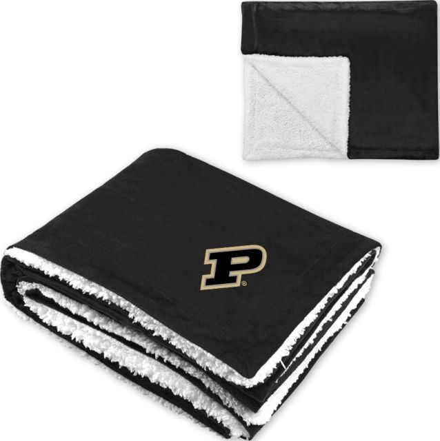 Purdue Super Soft Luxurious Sherpa Throw Blanket Primary Athletic Mark