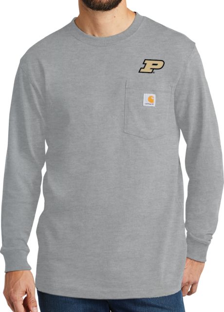 Purdue Carhartt Workwear Long Sleeve Pocket T Shirt Primary Athletic Mark
