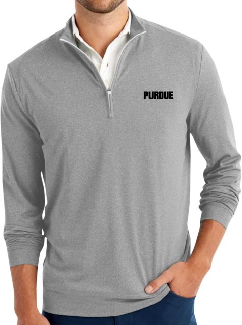 Purdue Johnnie O Flex Light 1/4 Zip Pullover Purdue Athletic Wordmark