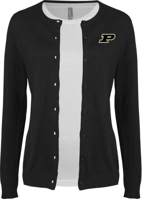 Purdue Womens Cardigan Sweater Primary Athletic Mark