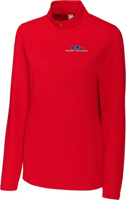 Ole Miss C&B Womens Clique Ice Pique Half Zip Ole Miss Cross Country - ONLINE ONLY