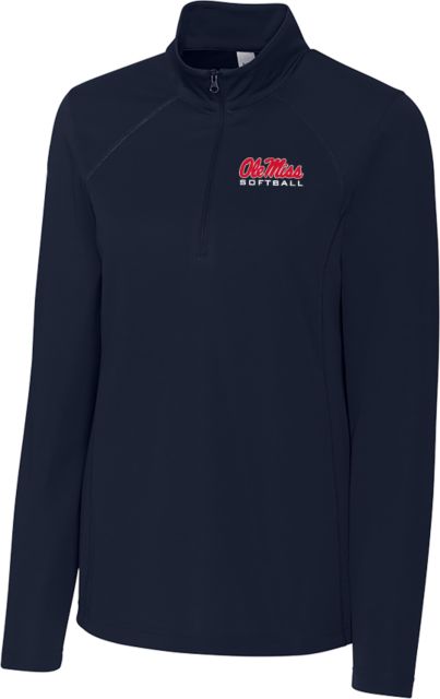 Ole Miss C&B Womens Clique Ice Pique Half Zip Ole Miss Softball - ONLINE ONLY