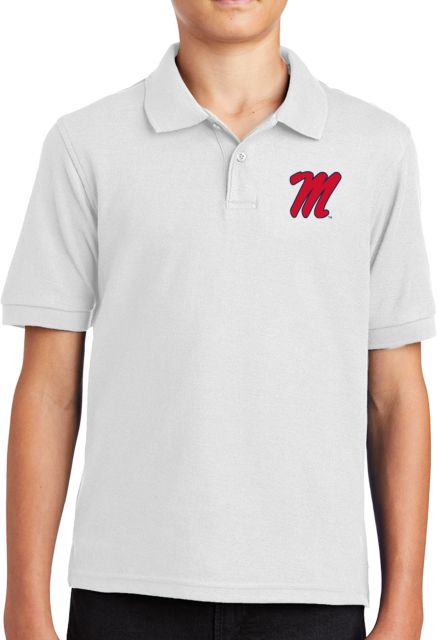 Ole Miss Youth Silk Touch Polo Ole Miss M Script - ONLINE ONLY