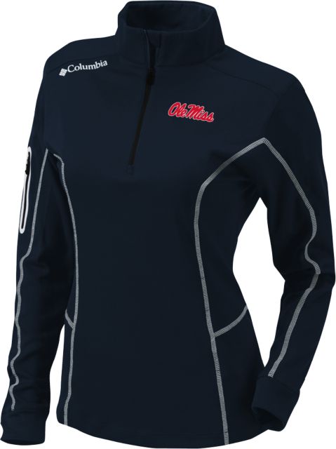 Ole Miss Columbia Womens Omni Wick Shotgun 1/4 Zip Ole Miss Script - Official Wordmark - ONLINE ONLY