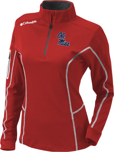 Ole Miss Columbia Womens Omni Wick Shotgun 1/4 Zip Ole Miss Script - Primary Stacked - ONLINE ONLY