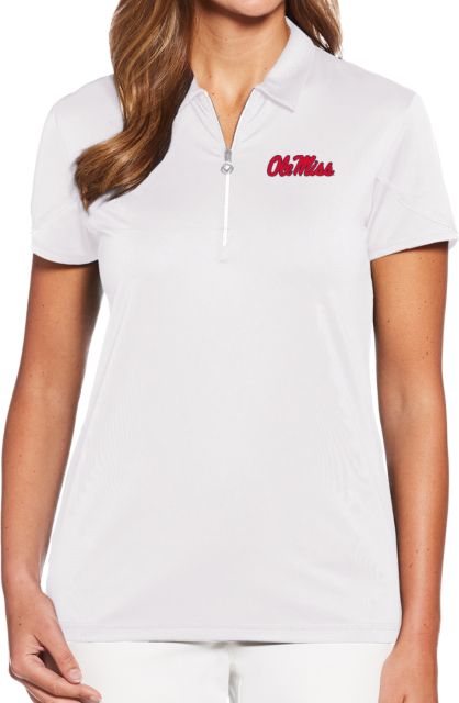 Ole Miss Callaway Womens Tulip Sleeve Zip Polo Ole Miss Script - Official Wordmark - ONLINE ONLY
