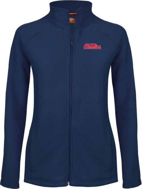 Ole Miss Womens Fleece Full Zip Jacket Ole Miss Script - Official Wordmark - ONLINE ONLY