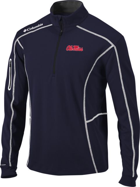 Ole Miss Columbia Omni Wick Shotgun 1/4 Zip Ole Miss Script - Official Wordmark - ONLINE ONLY