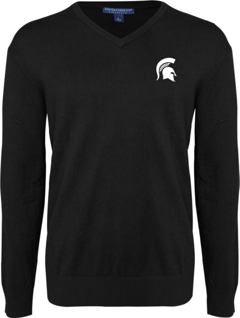 Michigan State VNeck Sweater Black Michigan State Spartan Head - ONLINE ONLY