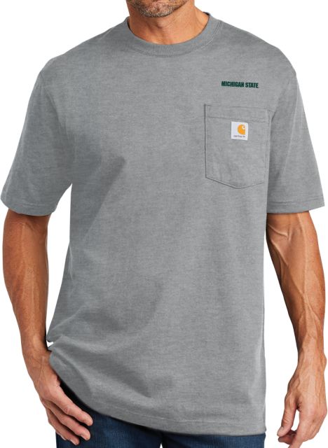 Michigan State Carhartt Workwear Pocket T Shirt Michigan State Word Mark - ONLINE ONLY
