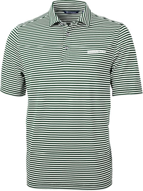 Michigan State CandB Virtue Eco Pique Stripe Polo Michigan State Word Mark - ONLINE ONLY