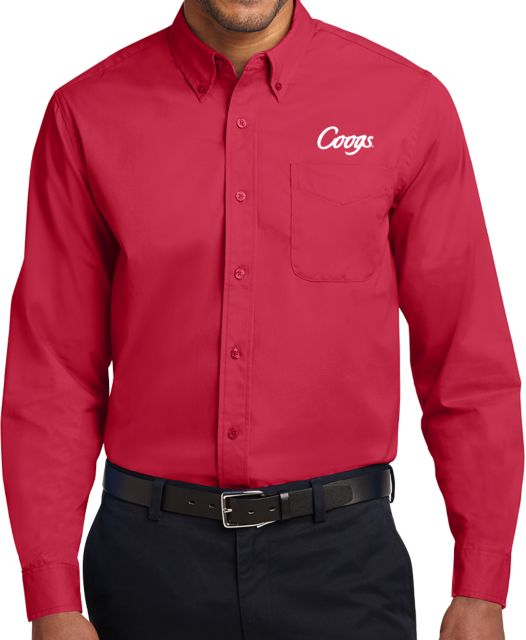 Houston Twill Button Down Long Sleeve Coogs - ONLINE ONLY