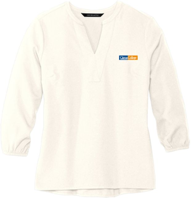 Citrus College Mercer + Mettle Womens 3/4 Sleeve Crepe Blouse Citrus College Logo Embroidery - ONLINE ONLY