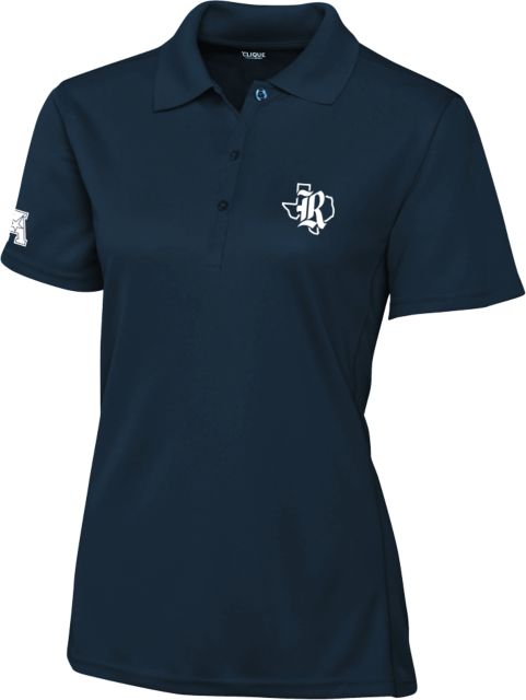 Rice C&B Womens Dark Clique Ice Pique Polo Rice Texas