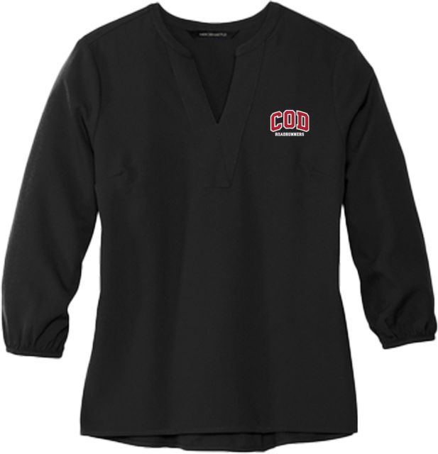 College of the Desert Mercer + Mettle Womens 3/4 Sleeve Crepe Blouse COD Roadrunners - ONLINE ONLY