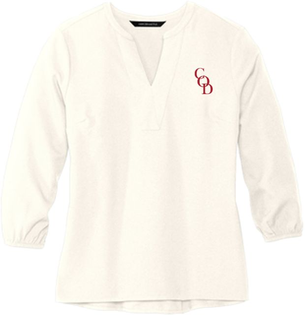 College of the Desert Mercer + Mettle Womens Ivory 3/4 Sleeve Crepe Blouse COD - ONLINE ONLY