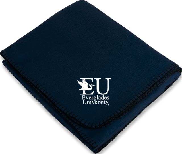 Everglades University Arctic Fleece Blanket EU with Egret Everglades UniversityA Vertical Trademark - ONLINE ONLY