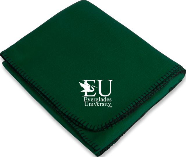 Everglades University Arctic Fleece Blanket EU with Egret Everglades UniversityA Vertical Trademark - ONLINE ONLY