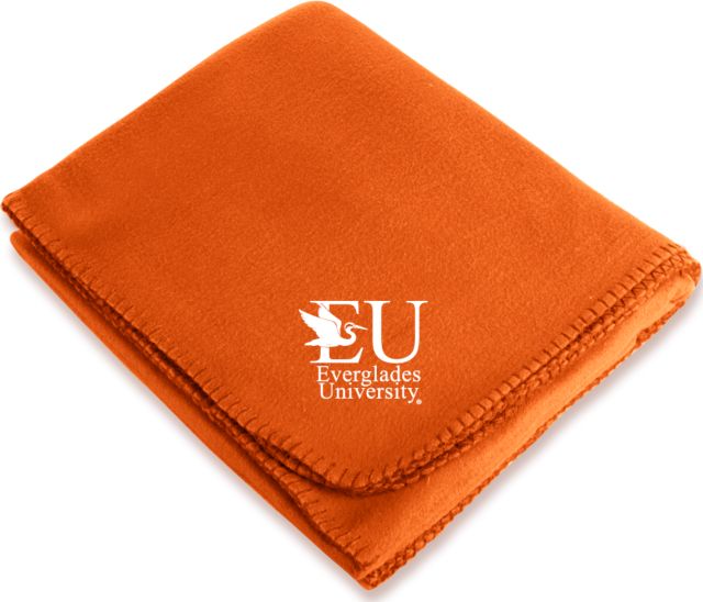 Everglades University Arctic Fleece Blanket EU with Egret Everglades UniversityA Vertical Trademark - ONLINE ONLY