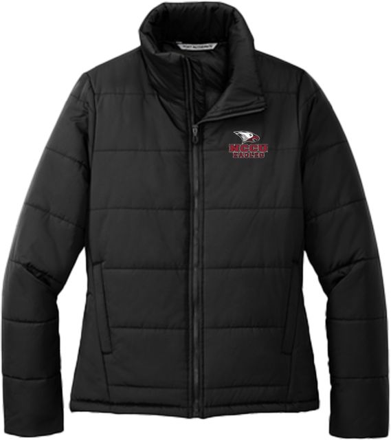 North Carolina Central Womens Puffer Jacket NCCU Eagle Head Athletics Mark - ONLINE ONLY