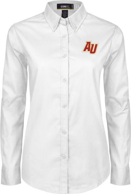 Alvernia Ladies Twill Long Sleeve Button Down AU Lettermark - ONLINE ONLY