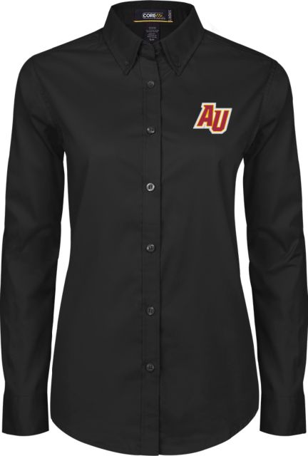 Alvernia Ladies Twill Long Sleeve Button Down AU Lettermark - ONLINE ONLY