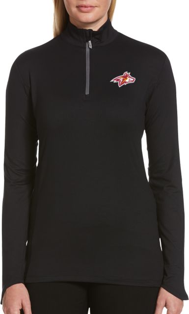 Alvernia Callaway Ladies 1/4 Zip Pullover Golden Wolf Head - ONLINE ONLY