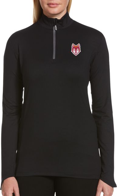 Alvernia Callaway Ladies 1/4 Zip Pullover Wolf Head - ONLINE ONLY