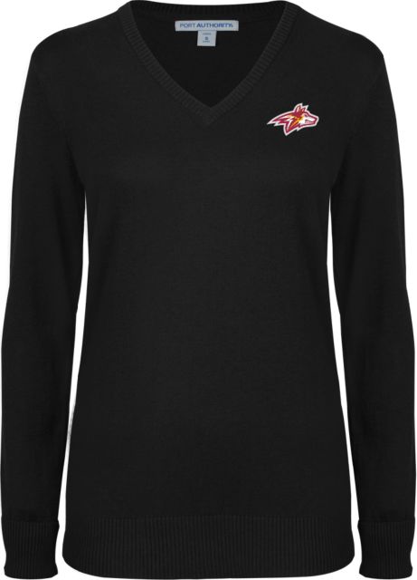 Alvernia Ladies VNeck Sweater Golden Wolf Head - ONLINE ONLY