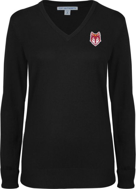 Alvernia Ladies VNeck Sweater Wolf Head - ONLINE ONLY