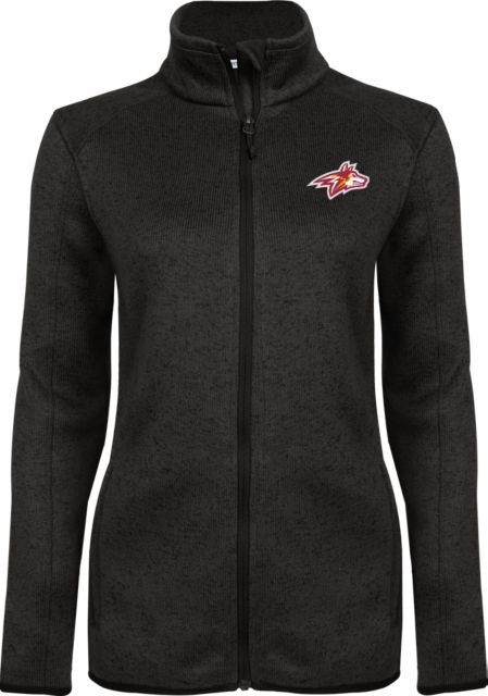 Alvernia Heather Ladies Fleece Jacket Golden Wolf Head - ONLINE ONLY
