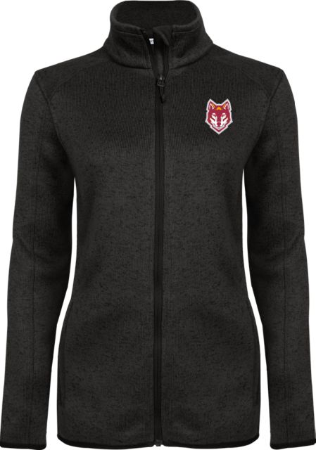 Alvernia Heather Ladies Fleece Jacket Wolf Head - ONLINE ONLY