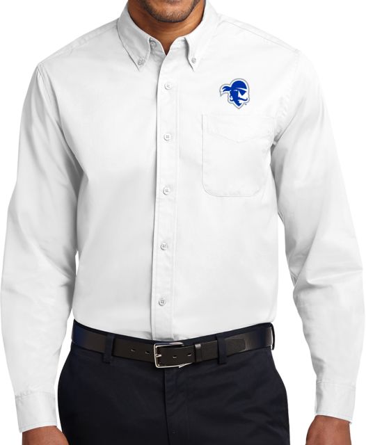 Seton Hall Twill Button Down Long Sleeve Primary Athletics Logo - ONLINE ONLY