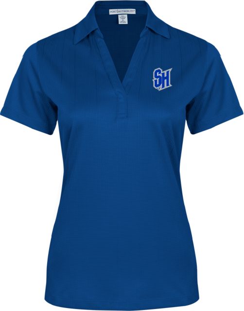 Seton Hall Ladies Performance Fine Jacquard Polo Secondary Athletic Logo - ONLINE ONLY