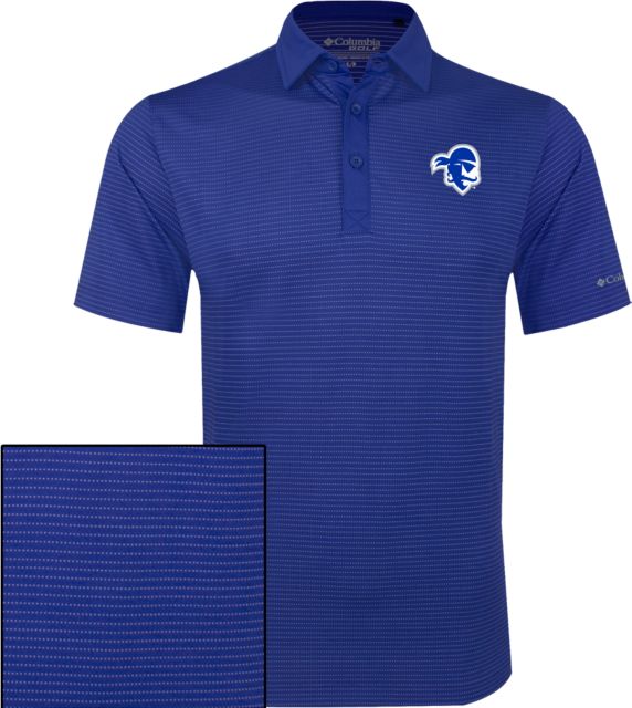Seton Hall Columbia Omni Wick Sunday Golf Polo Primary Athletics Logo - ONLINE ONLY