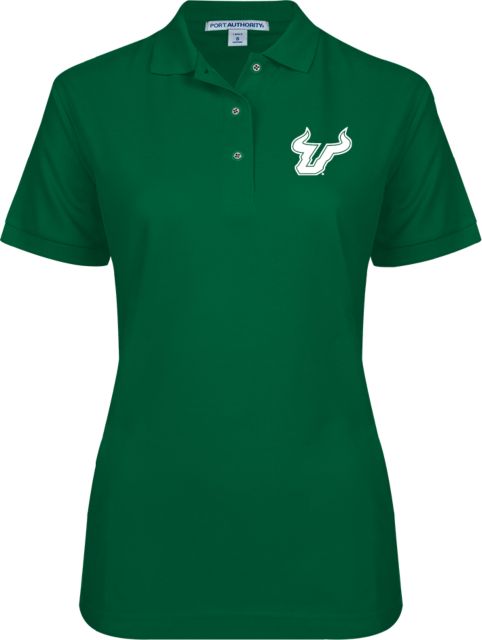 South Florida Womens Silk Touch Pique Polo Bull Head - ONLINE ONLY