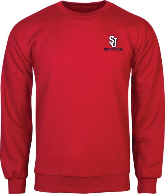 St. Johns Fleece Crew SJ Redstorm Stacked - ONLINE ONLY