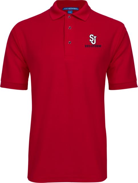 St. Johns Easycare Pique Polo SJ Redstorm Stacked - ONLINE ONLY