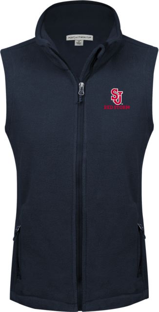 St. Johns Ladies Fleece Full Zip Vest SJ Redstorm Stacked - ONLINE ONLY
