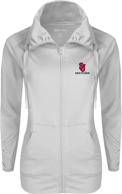St. Johns Ladies Sport Wick Stretch Full Zip Jacket SJ Redstorm Stacked - ONLINE ONLY