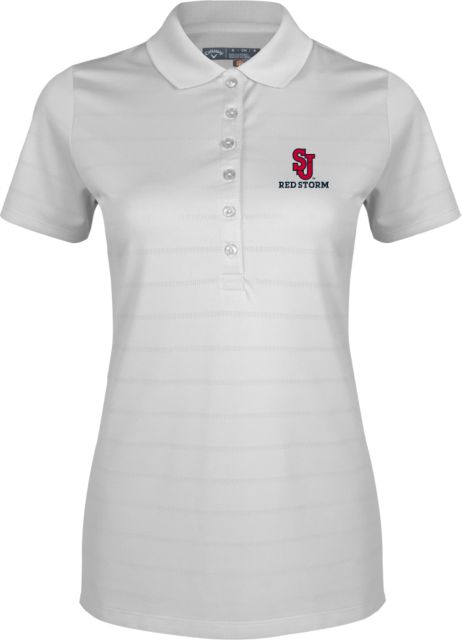 St. Johns Ladies Callaway Opti Vent Polo SJ Redstorm Stacked - ONLINE ONLY