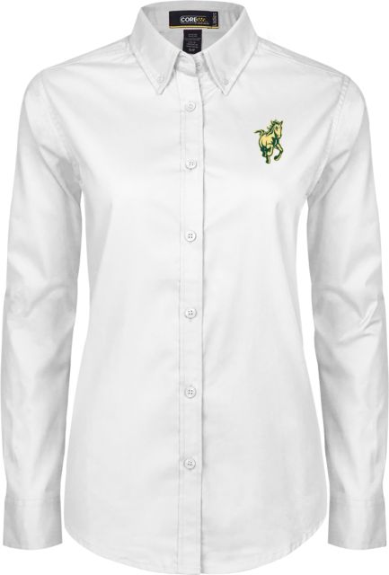 Cal Poly Womens Twill Long Sleeve Button Down  Mustang Mark - ONLINE ONLY