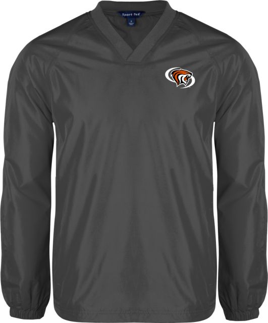 Pacific Tigers V Neck Raglan Windshirt Pacific Powercat Primary Mark - ONLINE ONLY