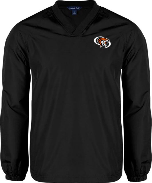 Pacific Tigers V Neck Raglan Windshirt Pacific Powercat Primary Mark - ONLINE ONLY
