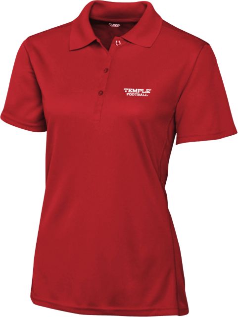 Temple C&B Womens Clique Ice Pique Polo Football - Temple University - ONLINE ONLY