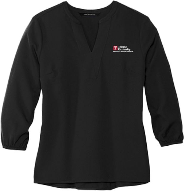 Temple Mercer + Mettle Womens 3/4 Sleeve Crepe Blouse Lewis Katz School of Medicine - Temple University - ONLINE ONLY